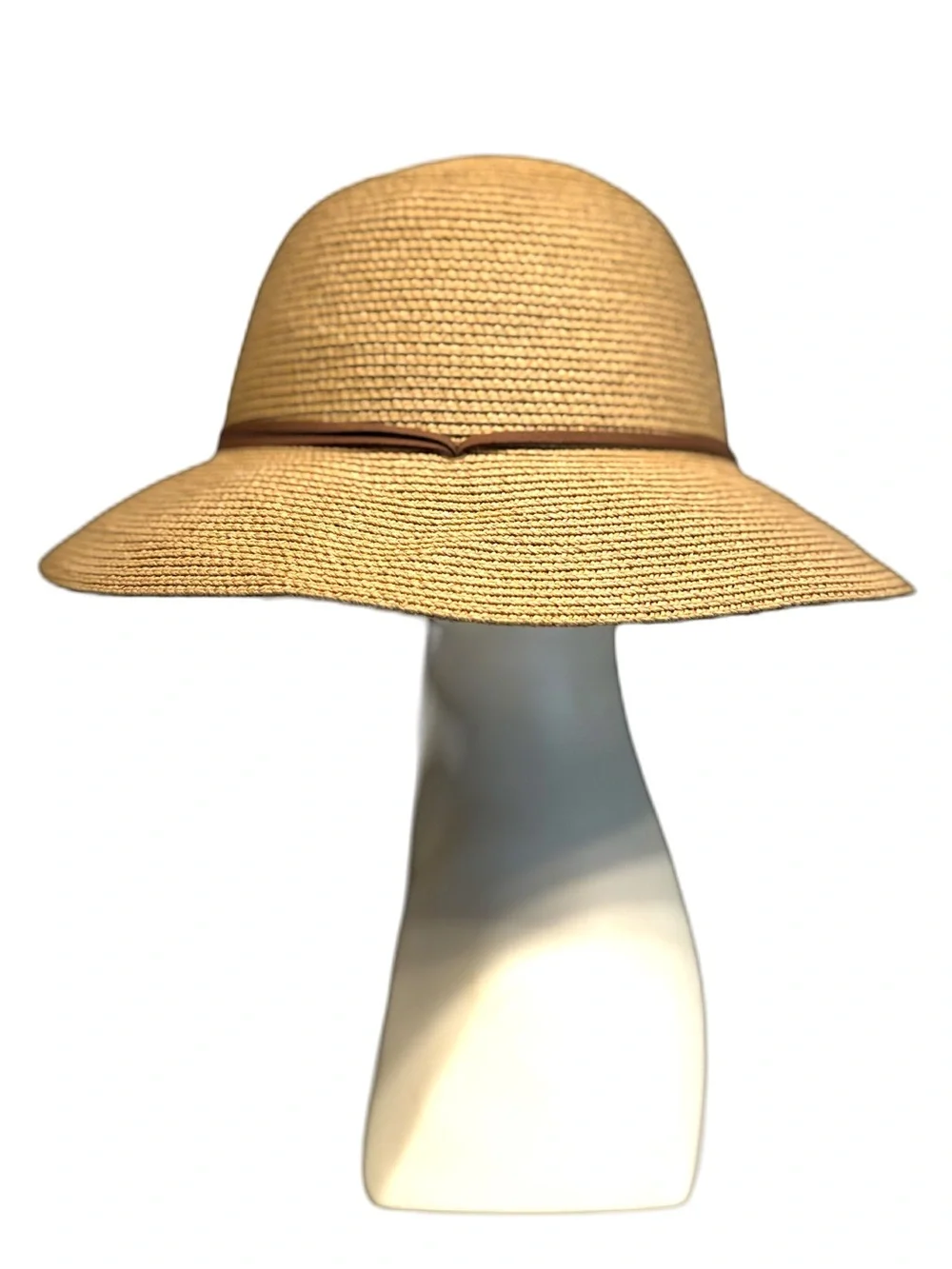 FURTALK Women's Wide Brim Straw Sun Hat Tan w Chin Cord UPF - Sz M/L